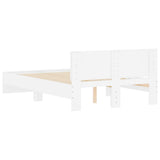 Bed Frame White Engineered Wood Double Robust Bed Frame 3207504