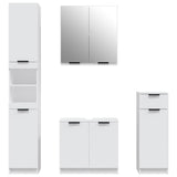 4 Piece Bathroom Cabinet Set White Engineered Wood 3115884