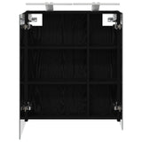 Bathroom Mirror Cabinet Black Oak 60 x 14.5 x 70 cm 889064