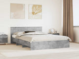 Bed Frame Concrete Grey 140 x 200 cm Engineered Wood 3408854
