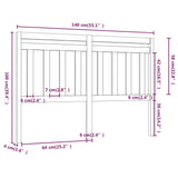 Bed Headboard White 140x4x100 cm Solid Wood Pine 814090