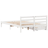 Bed Frame without Mattress White 160x200 cm Solid Wood Pine 3301545