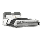 Bed Frame without Mattress Grey Sonoma 135x190 cm Double 3209959