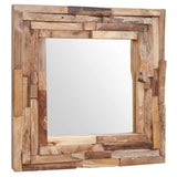 Decorative Mirror Teak 60x60 cm Square 244562