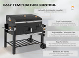 Charcoal Grill, with Height-Adjustable Coal Pan - Black T3398P317575