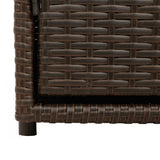 Garden Storage Cabinet Brown 110x55x60.5 cm Poly Rattan 365568