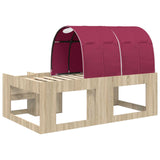 Bed with Tunnel with Shelf 3 pcs Sonoma and Red Engineered Wood 3423591