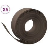 Garden Edgings 5 pcs Brown 10 m 20 cm Polyethylene 3155463