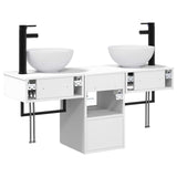 Bathroom Furniture Set 3 pcs High Gloss White Engineered Wood 3405591