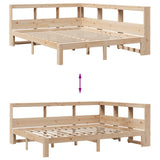 Bookcase Bed without Mattress 140x190 cm Solid Wood Pine 3324394
