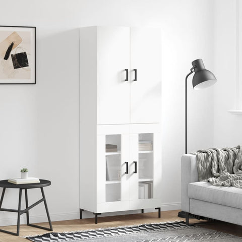 Highboard White 69.5x34x180 cm Engineered Wood 3195731