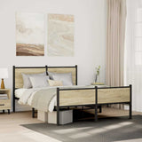 Metal Bed Frame without Mattress Sonoma Oak 150x200 cm King Size 3301399
