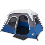 Family Tent with LED 6-Person Light Blue Quick Release 94307