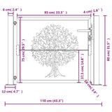 Garden Gate 100x75 cm Corten Steel Tree Design 153160