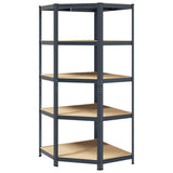 5-Layer Corner Shelf Anthracite Steel&Engineered Wood 4016965