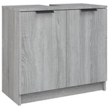 ZNTS 3 Piece Bathroom Cabinet Set Grey Sonoma Engineered Wood 3115882