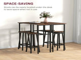 6-Piece Bar Table Set, 2 Breakfast Tables with 4 Stools, Counter Height Dining Tables & Chairs for T3398P344418