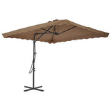 Garden Parasol Taupe Polyester Large Rotatable Garden Parasol 44884