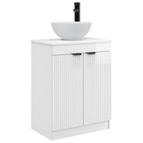 Bathroom Vanity with Sink High Gloss White 54 x 35 x 83 cm 890142
