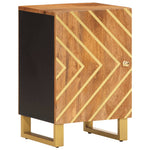 ZNTS 4 Piece Bathroom Cabinet Set Brown and Black Solid Wood Mango 3206291