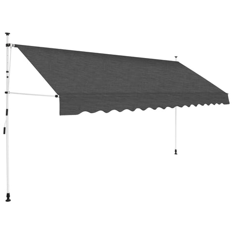 ZNTS Manual Retractable Awning 400 cm Anthracite 143692