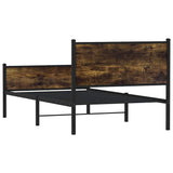 Metal Bed Frame without Mattress Smoked Oak 107x203 cm 4007846