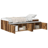 Bed Frame with Drawer Old Wood 90 x 200 cm Engineered Wood 3335195
