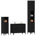 Bathroom Furniture Set with Drawer 3 pcs Black 30 x 30 x 180 cm 3333091