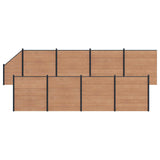 Fence Set 9 pcs 1484 x 186 cm WPC and Aluminium Brown 3429391