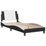 Bed Frame without Mattress "Zadar" Black and White 100x200 cm Faux Leather 3208168