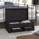 ZNTS Wooden Treasure Chest Large Black 60797