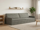 3 Seater Sofa Light Grey 220 x 81 x 82 cm Corduroy Fabric 42041166
