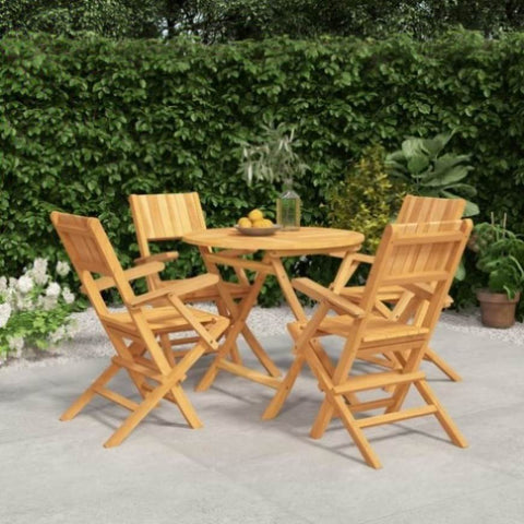 ZNTS 5 Piece Garden Dining Set Solid Wood Teak 3155021