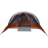 Camping Tent Cabin 4-Person Grey and Orange Waterproof 94715