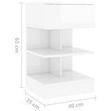 ZNTS Bedside Cabinets 2 pcs High Gloss White 40x35x65 cm 808661