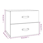 ZNTS Wall-mounted Bedside Cabinets 2 pcs Black 50x36x40 cm 820985