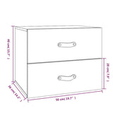 ZNTS Wall-mounted Bedside Cabinets 2 pcs Black 50x36x40 cm 820985