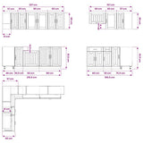 11 Piece Kitchen Cabinet Set "Lucca" Black Engineered Wood 3314892
