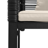 Outdoor Bench Black and Cream White 117 x 54 x 74.5 cm 42025238