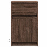 ZNTS Bedside Cabinets with LED Lights 2 pcs Brown Oak Engineered Wood 852011