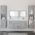 ZNTS 4 Piece Bathroom Furniture Set Concrete Grey Engineered Wood 3308539