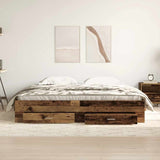 Bed Frame with Drawers Old wood 180 x 200 cm Engineered wood 3333960