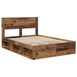 Bed Frame with Headboard Old Wood 140 x 200 cm Solid Pine Wood 3409765