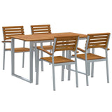 Garden Dining Set 5 pcs Grey Solid Acacia Wood 3284343