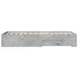 Bed Frame Concrete Grey Engineered Wood 90 x 200 cm Bed Frame 3280429