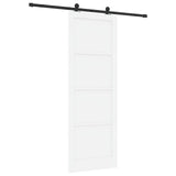 Sliding Door White and Black 83 x 232 cm Solid Pine Wood 3445464