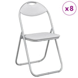 Folding Chair 8 pcs White and Grey 48 x 43.5 x 81 cm 42029063