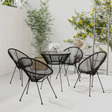 ZNTS 5 Piece Outdoor Dining Set PVC Rattan Black 3060280