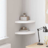 323917 Floating Corner Shelves 2 pcs White 35x35x3,8 cm MDF