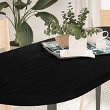 Table Top Dark Brown 140x60x4 cm Solid Wood Oak Oval 4009084